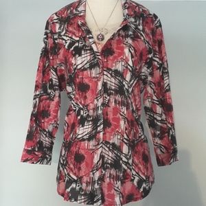 Haggar colourful cotton Poppy 3/4 sleeve blouse 🍎